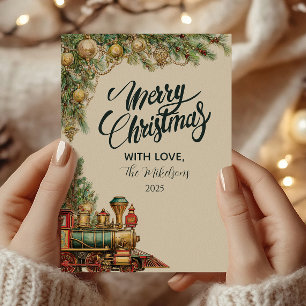 Festive Locomotive Holiday Card