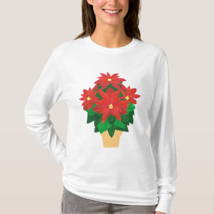 Festive Longsleeved Hoody, Poinsettias T-Shirt