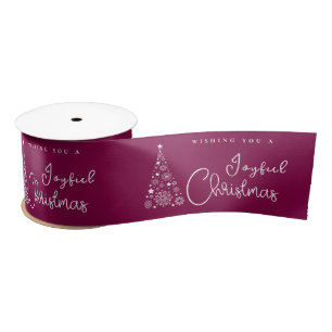Festive Magenta Christmas Satin Ribbon