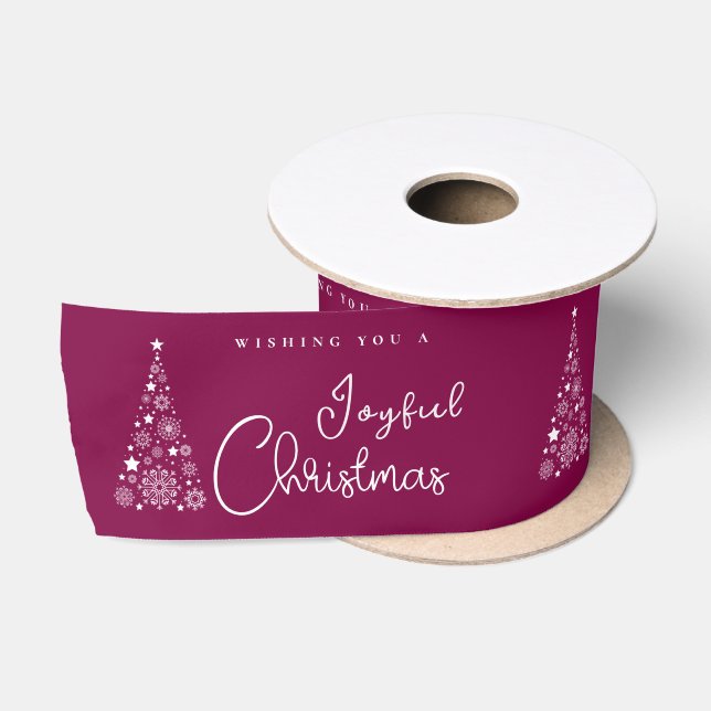 Festive Magenta Christmas Satin Ribbon (Spool)