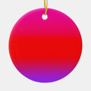 Festive Magenta Red Purple Ombre Ceramic Ornament
