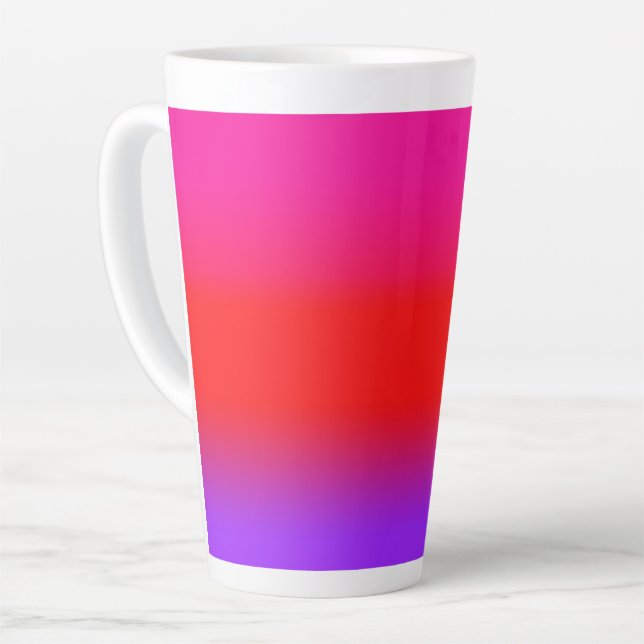 Festive Magenta Red Purple Ombre Gradient Pattern  Latte Mug (Left Angle)