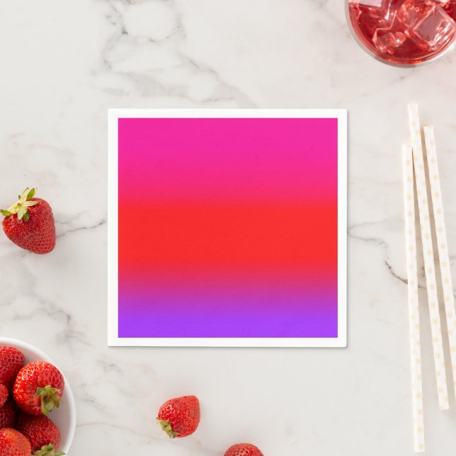 Festive Magenta Red Purple Ombre  Napkin (Insitu)