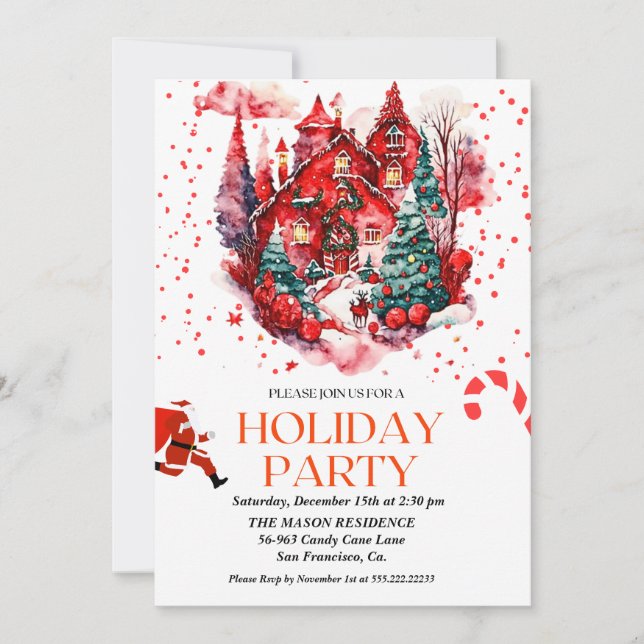 Festive Maison de vacances chritsmas invitation de (Devant)