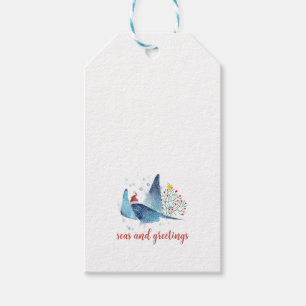 Festive Manta Ray Seas and Greetings Gift Tags