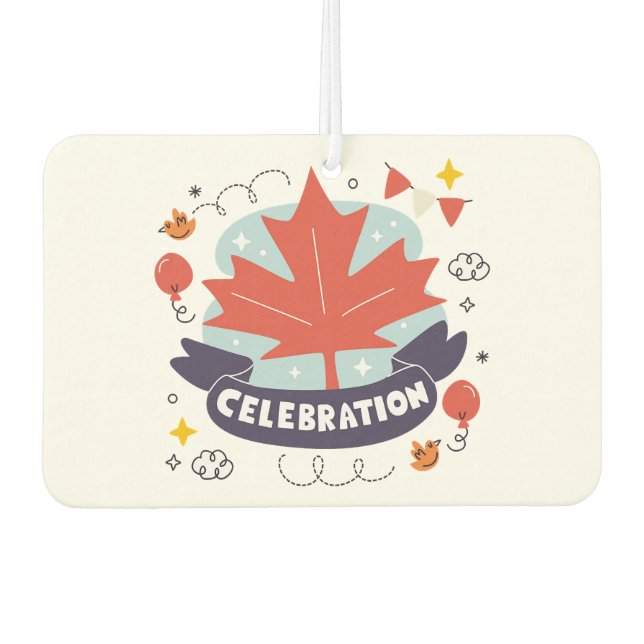 Festive Maple Leaf Celebration Air Freshener (Front)