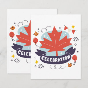 Festive Maple Leaf Celebration Card