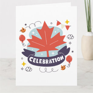 Festive Maple Leaf Celebration Card