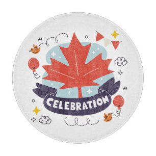 Festive Maple Leaf Celebration Cutting Board