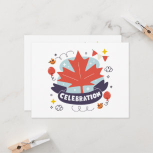 Festive Maple Leaf Celebration Invitation