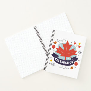 Festive Maple Leaf Celebration Notebook