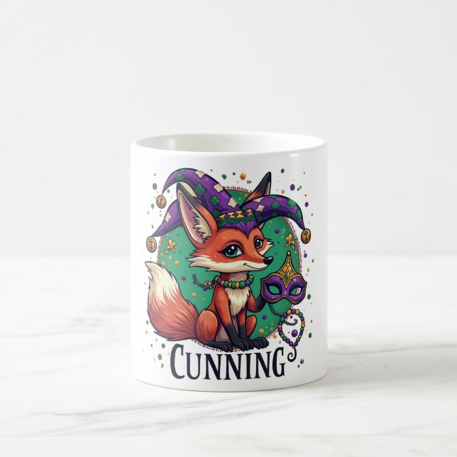 Festive Mardi Gras Fox Mug (Center)