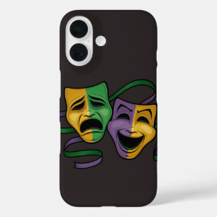 Festive Mardi Gras Happy And Sad Theatre Masks iPhone 16 Case