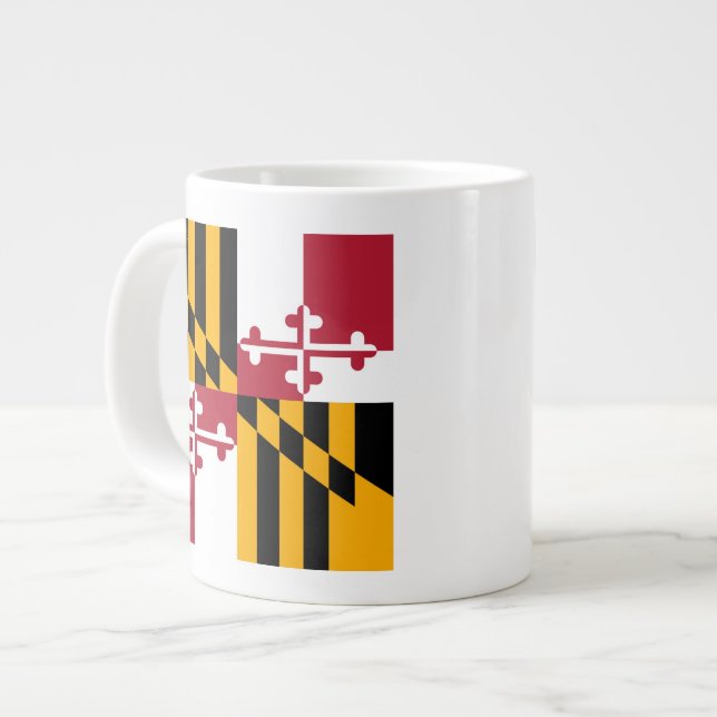Festive Maryland State Flag Large Coffee Mug (Front Left)
