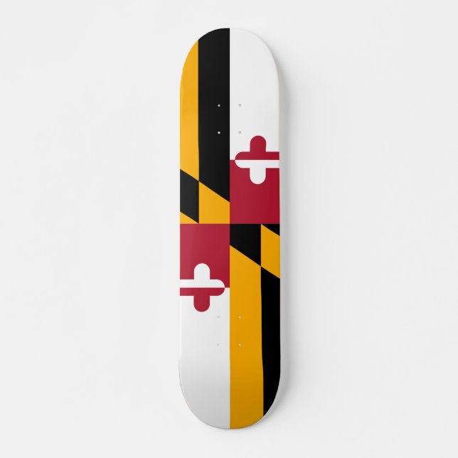 Festive Maryland State Flag Skateboard (Front)