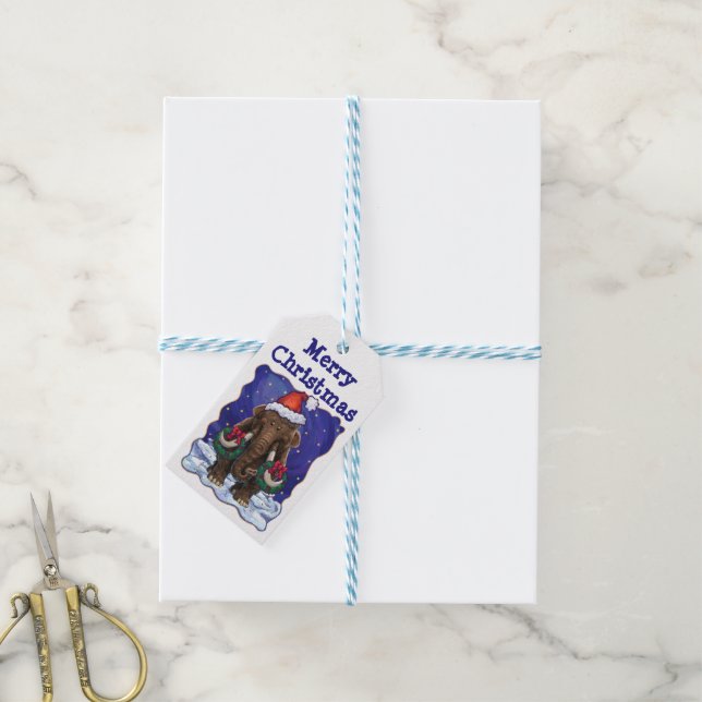 Festive Mastodon  Gift Tags (With Twine)