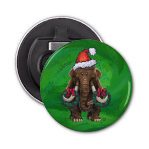 Festive Mastodon on Green Bottle Opener