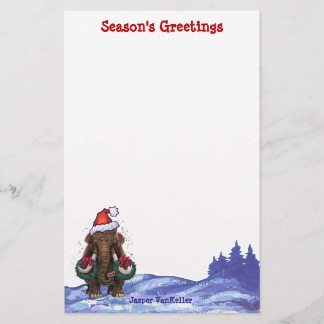 Festive Mastodon  Stationery (Front)