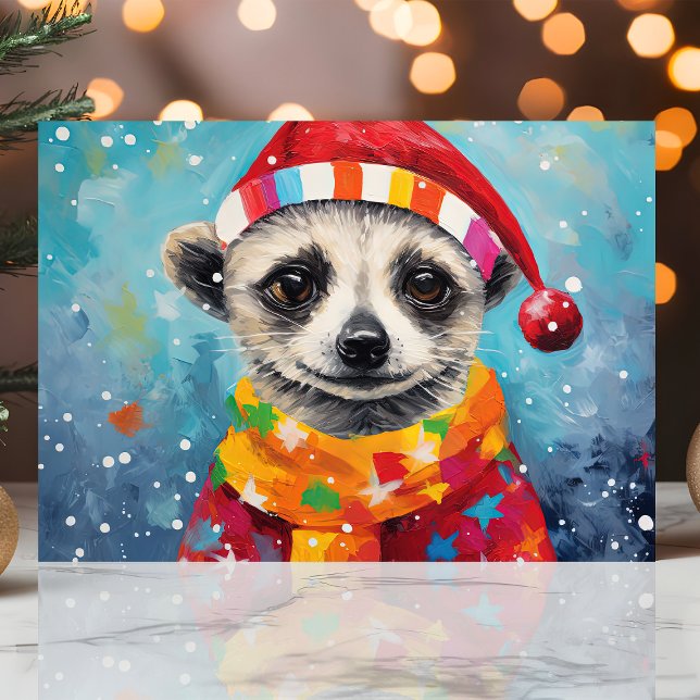 Festive Meerkat Christmas Holiday Card (Creator Uploaded)