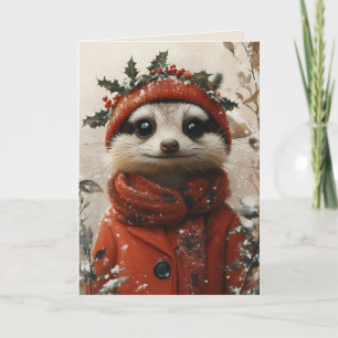 Festive Meerkat in Winter Wonderland Invitation