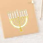 Festive Menorah Hanukkah Celestial Candles Elegant<br><div class="desc">Faux gold foil menorah candles for your Hanukkah celebration. Whimsical menorah illustration with white stars covered celestial candles on a faux gold menorah candle stand. Menorah elegant starry Hanukkah illustrated design gifts and paper products.</div>
