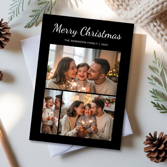 Festive Merrier Together Couple Christmas Photo Ca Holiday Card (Creator Uploaded)