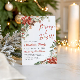Festive Merry and Bright Christmas Party Invitation