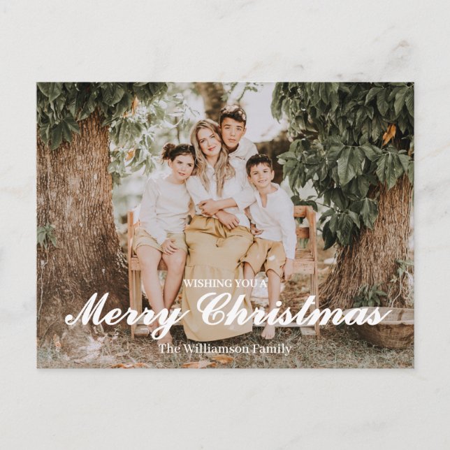 Festive Merry & Bright Christmas  Postcard (Front)