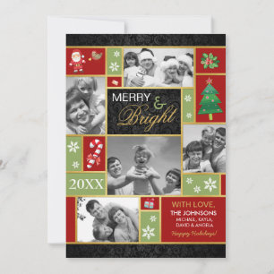 Festive Merry & Bright Holiday Photo Cards