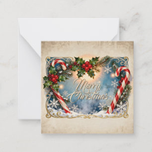 Festive Merry Christmas Card with Shine