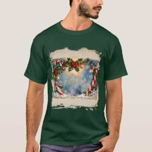 Festive Merry Christmas Card with Shine T-Shirt