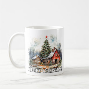 Festive Merry Christmas Country Farmhouse Coffee Mug