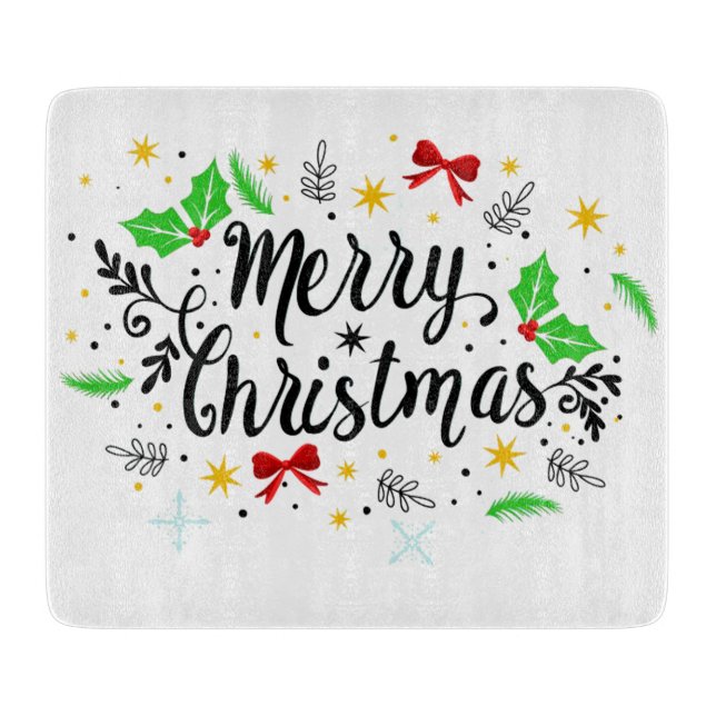 Festive Merry Christmas   Cutting Board (Front)