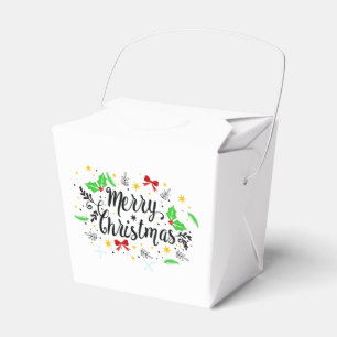 Festive Merry Christmas Favor Box
