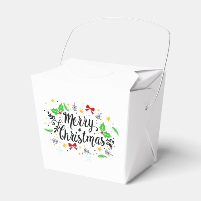 Festive Merry Christmas   Favor Box (Front Side)