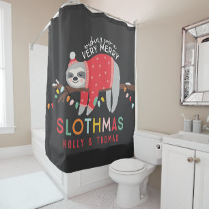 Festive merry christmas fun colourful sloth holida