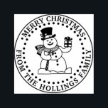 Festive Merry Christmas Greeting Snowman Name Self-inking Stamp<br><div class="desc">Festive Merry Christmas Greeting Snowman Name  ==========</div>