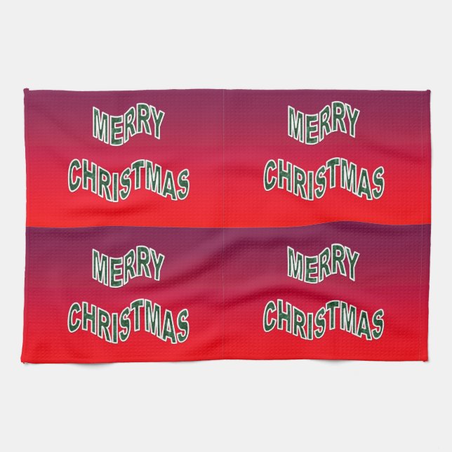 Festive Merry Christmas Kitchen Towel (Horizontal)