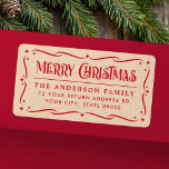 Festive Merry Christmas Kraft look return address Label<br><div class="desc">Return address labels with the text "Merry Christmas" in a festive font and your return address below surrounded by an ornate border with stars. White text on a Kraft paper look (printed image) background.</div>