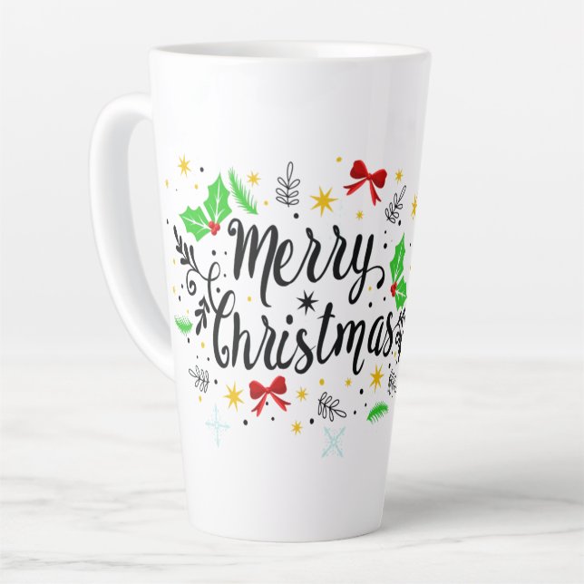 Festive Merry Christmas   Latte Mug (Left Angle)