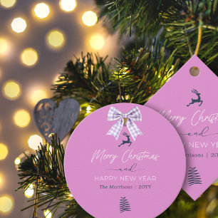 Festive Merry Christmas Light Purple Favor Tag