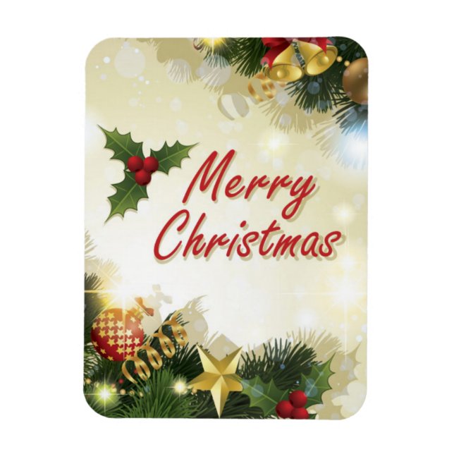 Festive Merry Christmas Magnet (Vertical)