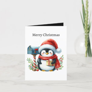 Festive Merry Christmas mail persons Holiday Card
