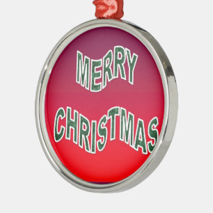 Festive Merry Christmas Metal Ornament