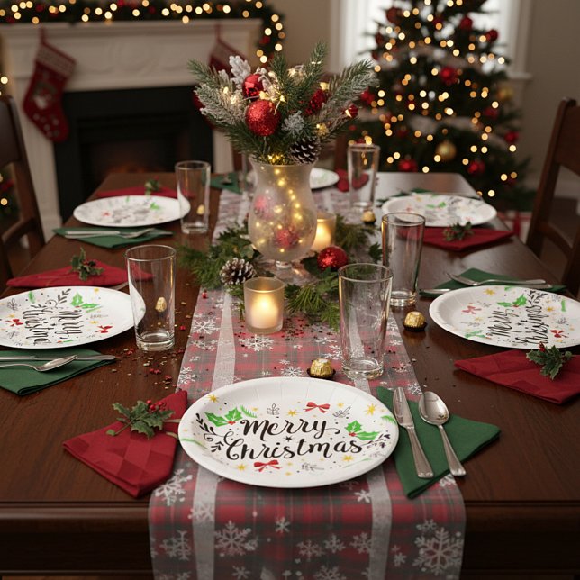 Festive Merry Christmas   Paper Plate (Creator Uploaded)