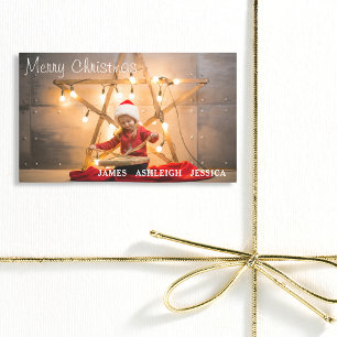 Festive Merry Christmas Personalized Photo Sticker