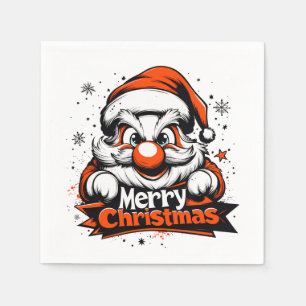 Festive "Merry Christmas" Santa Napkins