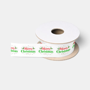 Festive Merry Christmas Satin Ribbon