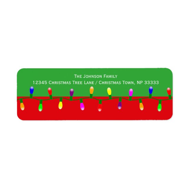 Festive Merry Christmas Tree String Lights Custom (Front)