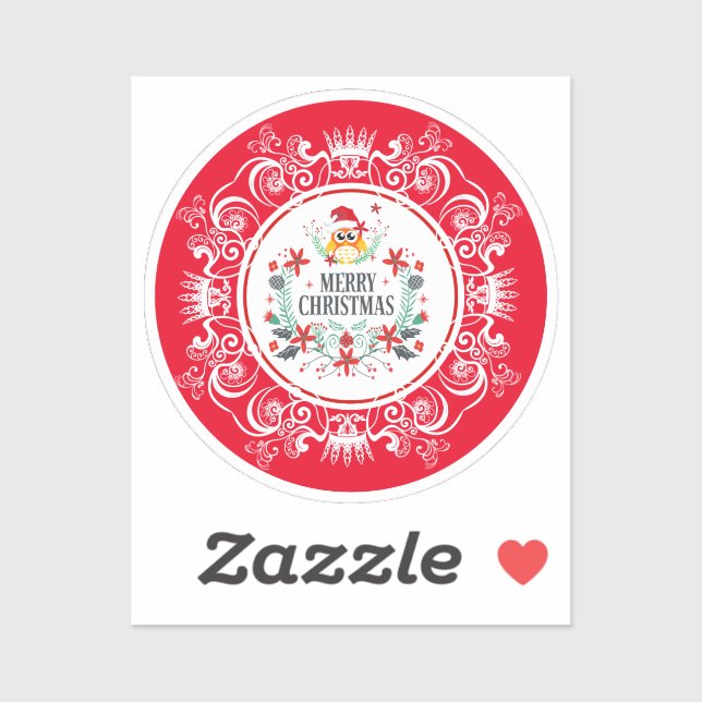 Festive Merry Christmas Wreath & White Crown Frame (Sheet)